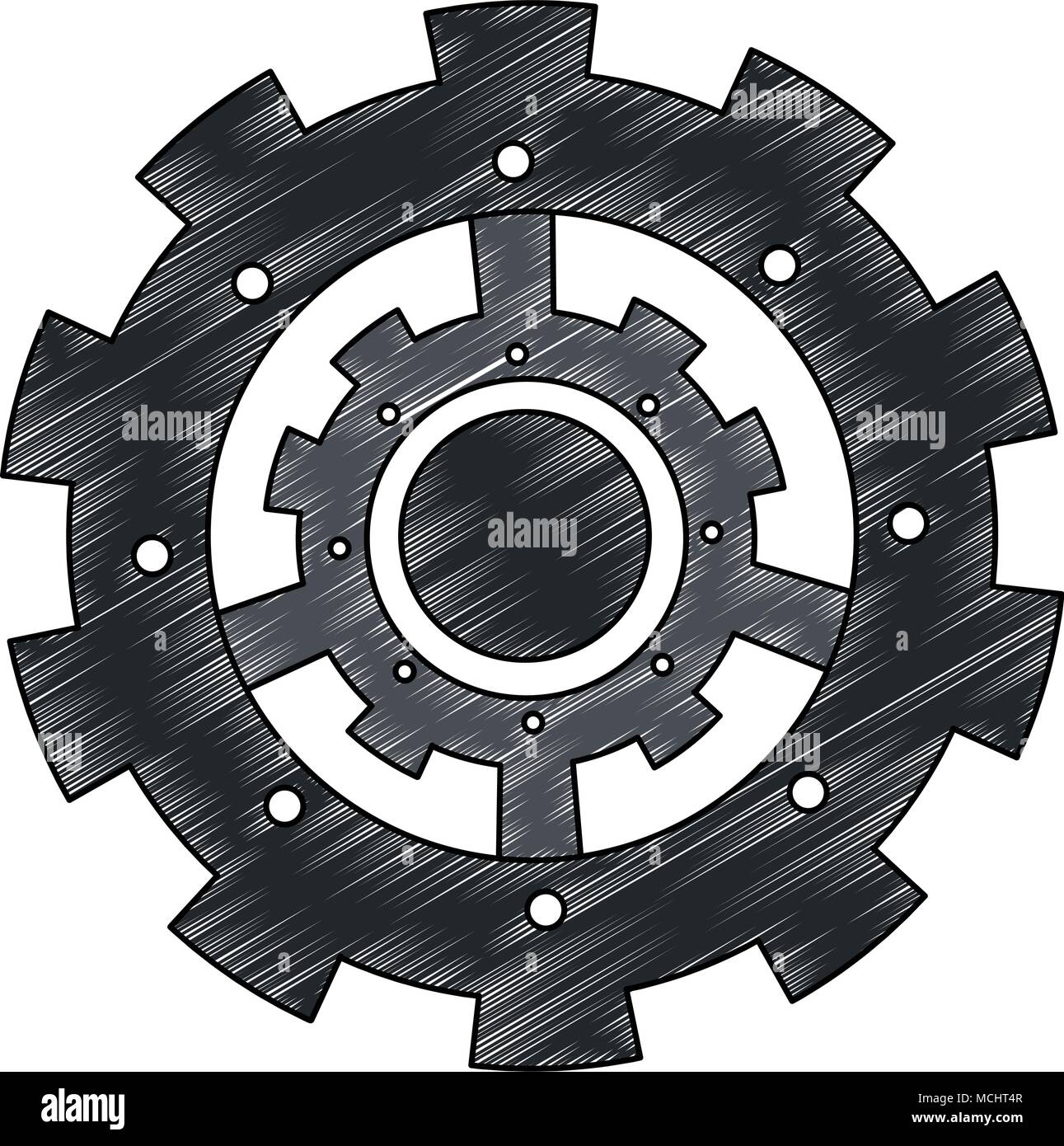 Gear isolated symbol scribble Stock Vector Image & Art - Alamy