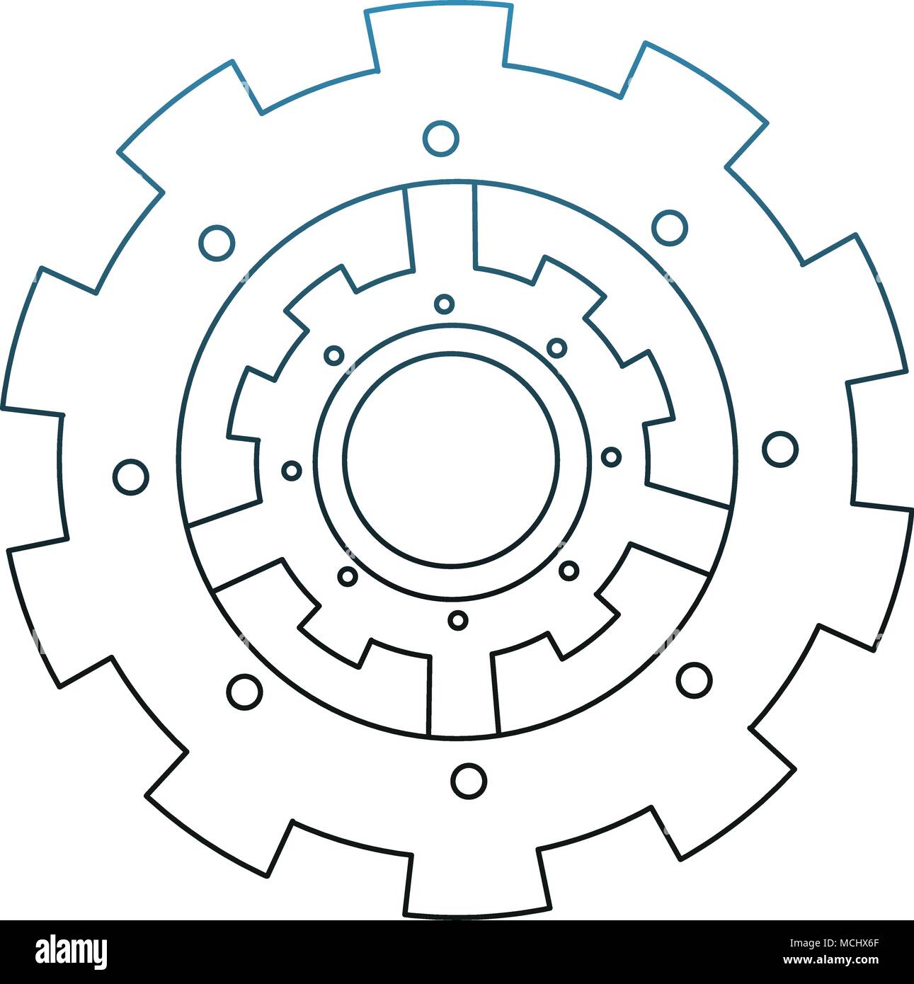 Gear isolated symbol on blue lines Stock Vector Image & Art - Alamy