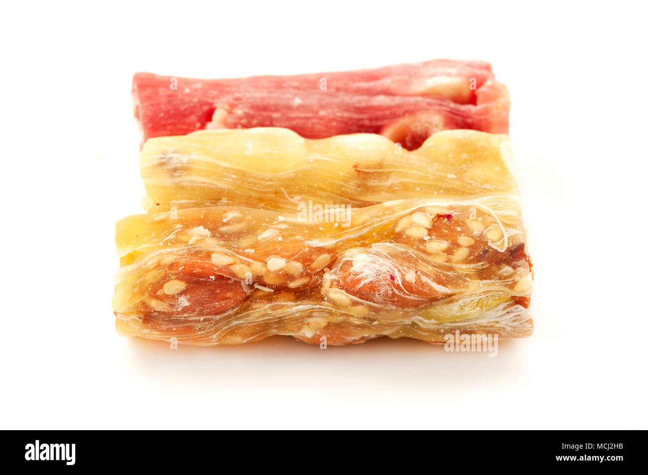 Turkish delight on a white background Stock Photo