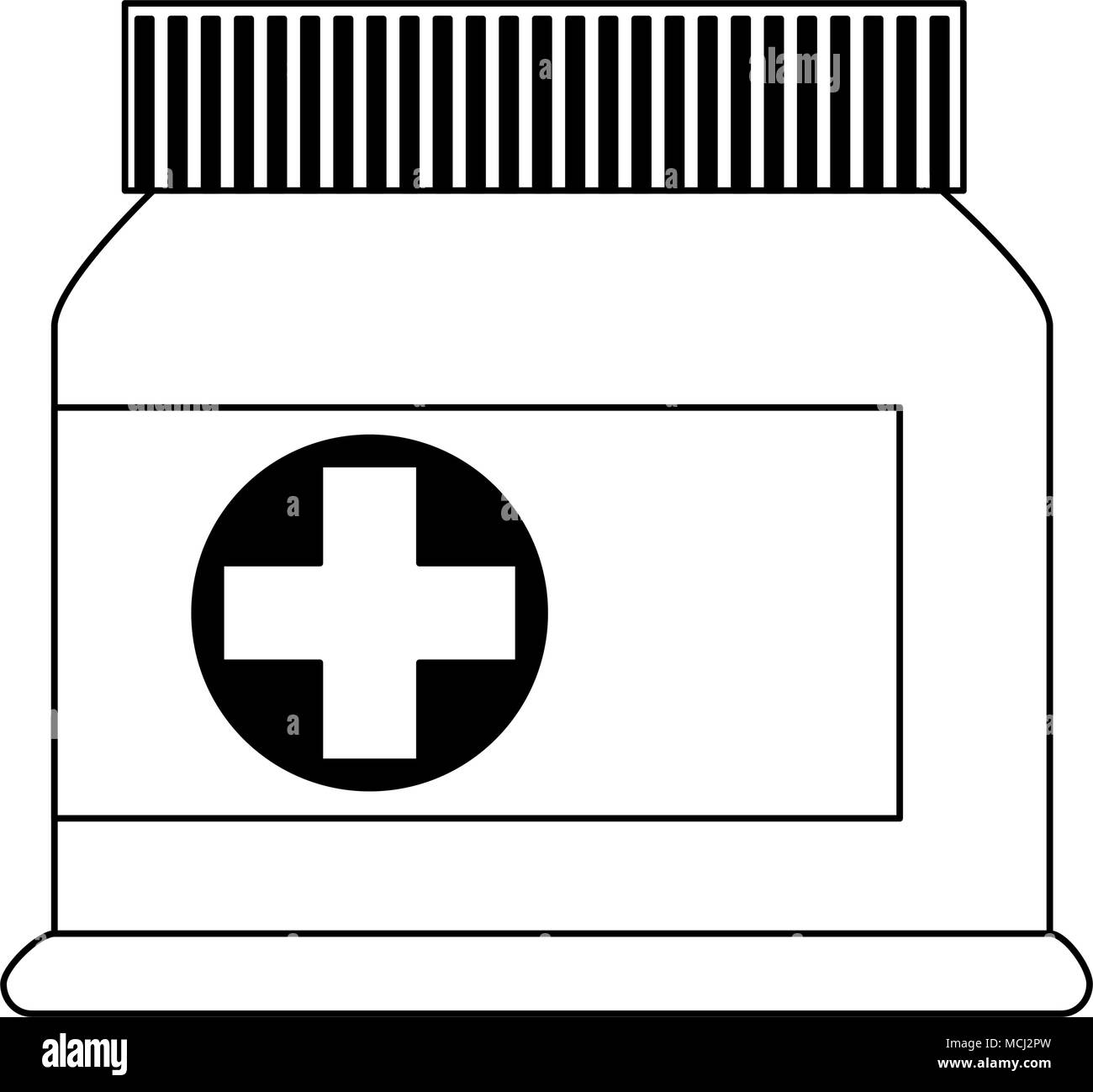 Medicine bottle isolated on black and white Stock Vector Image & Art
