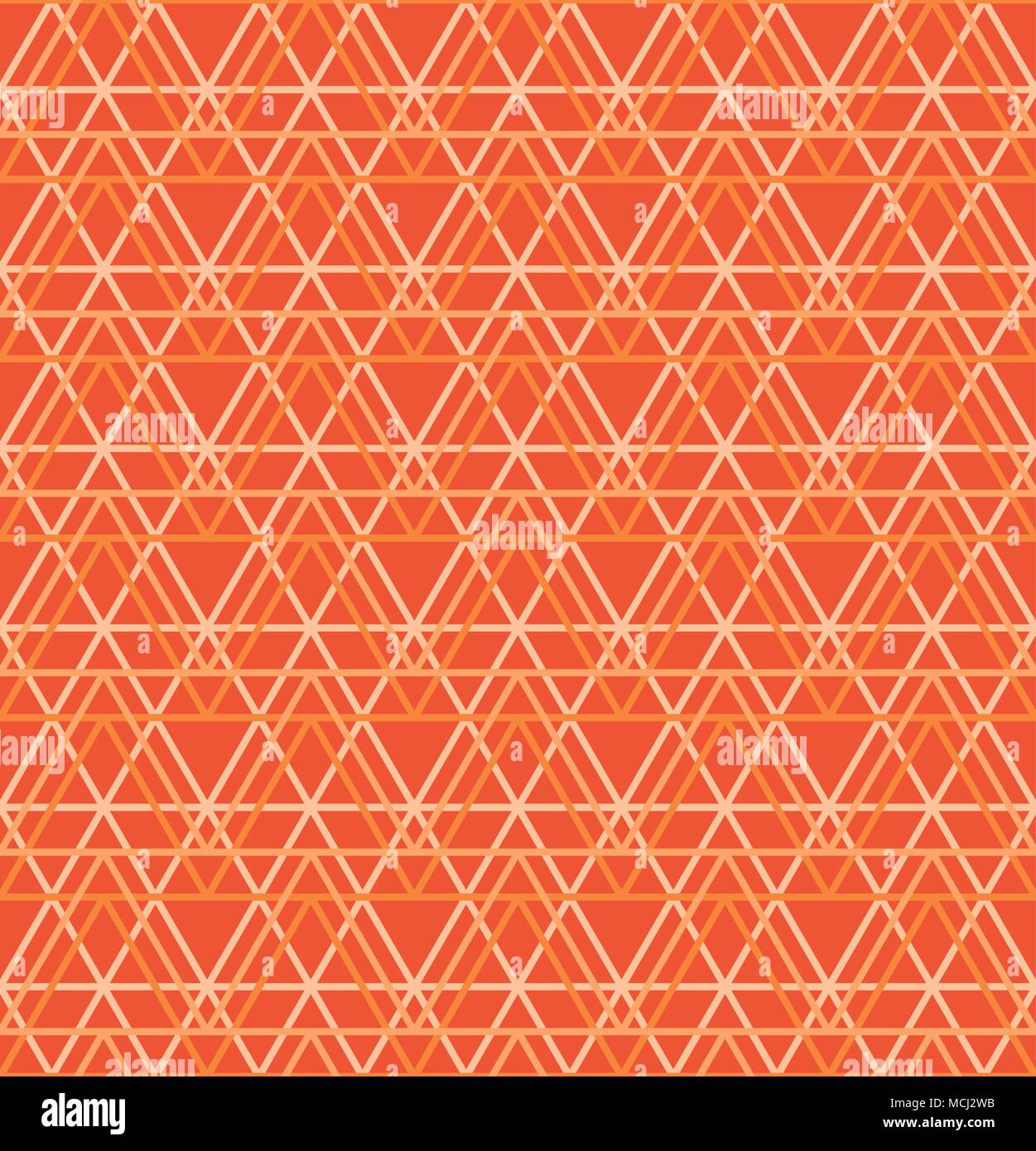 Seamless abstract geometric pattern, orange trianges background, vector universal wallpaper Stock Vector