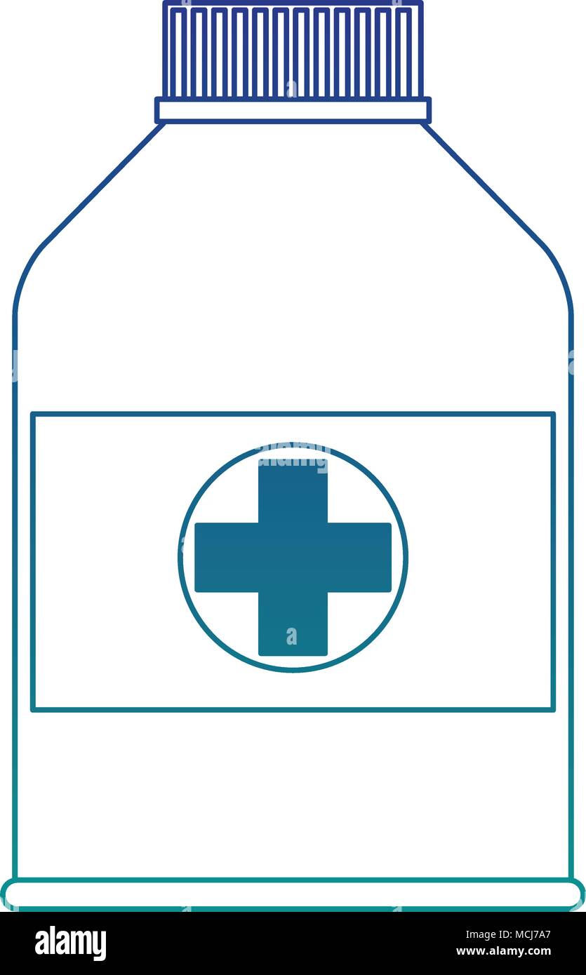Medicine bottle isolated blue lines Stock Vector Image & Art - Alamy