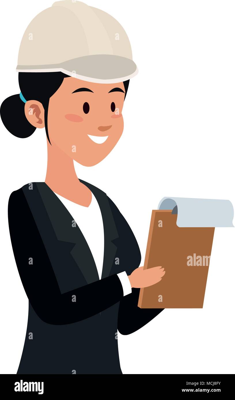 Female architect cartoon Stock Vector