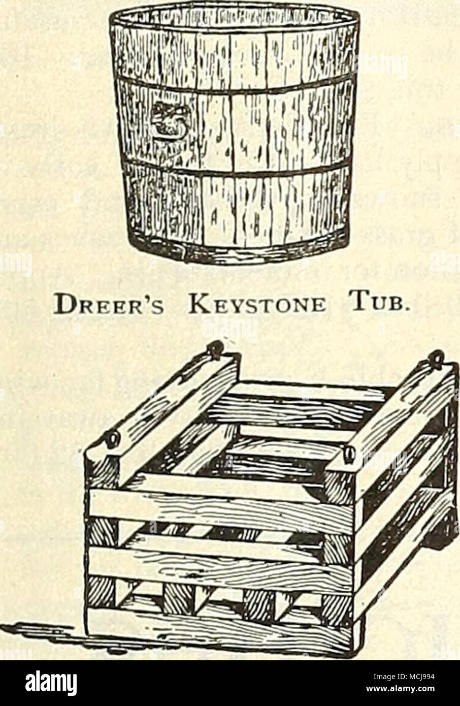 . 2% &quot; ZVz in. â â Barrel and Trunnions separate Trunnions, per pair 0 00 9 75 2 75 50 Truck and Leaf Rack, No. 1. With ]!/! in. Tires $10 00 â¢â¢ 2],^ in. 'â¢ 10 75 &quot; Si^ in. &quot; 11 50 Leaf Rack, alone 4 50 Hand Cart Bo.x, alone 3 00 TREE AND PLANT TUBS.âPainted Green. Made of white cedar and bound with extra iron hoops. Drop- handles serving as hooks for carry poles. Iron legs Remova- ble perforated bottoms. No. 0, 27 in. outside diam., 24 in. &quot; l,25in. â¢ &quot; &quot; 22 in. &quot; 2, 23 in. &quot; &quot; 20 in. &quot; 3, 21 in. &quot; 'â IS in, â¢â¢ 4, 18 in. &quot; &quo Stock Photo