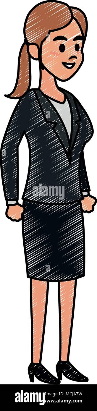 Executive business woman cartoon scribble Stock Vector Image & Art - Alamy