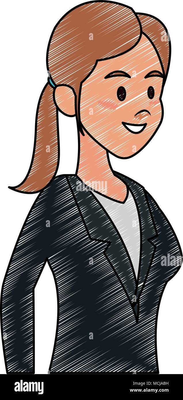 Executive business woman cartoon scribble Stock Vector Image & Art - Alamy