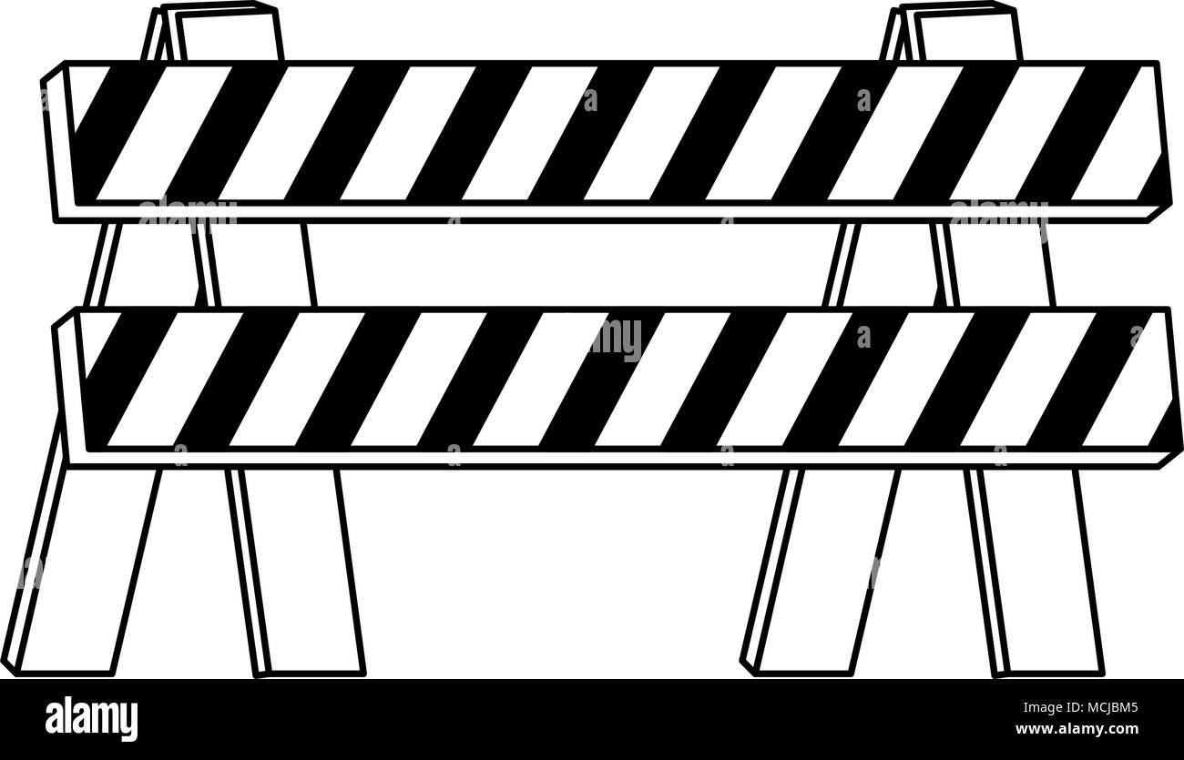 Under construction barrier on black and white Stock Vector Image & Art ...