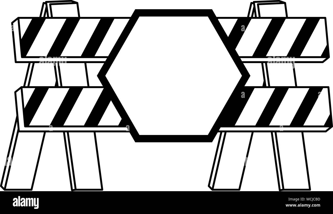 Under construction barrier on black and white Stock Vector Image & Art ...