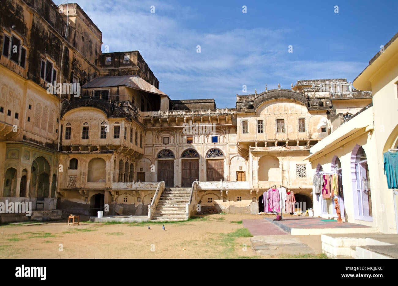 Old building of historical palace in Mandawa, Rajasthan, India. Stock Photo