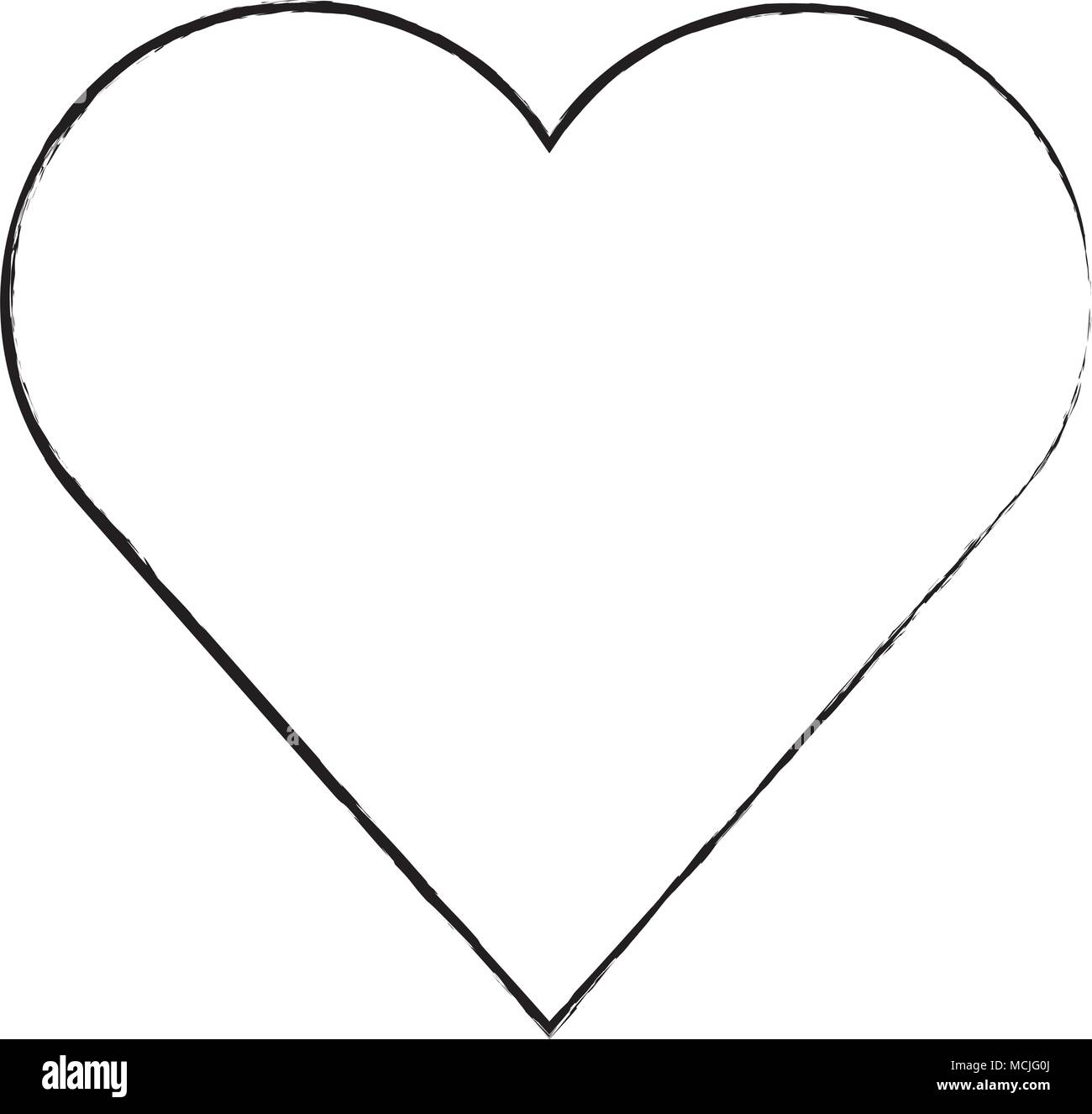 sketch of heart icon over white background, vector illustration Stock ...