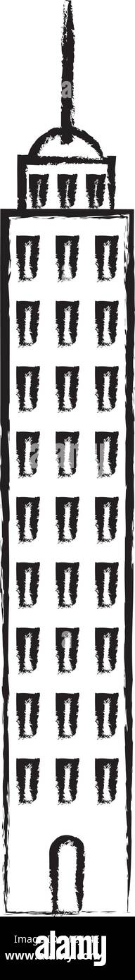 sketch of Latin American Tower icon over white background, vector ...