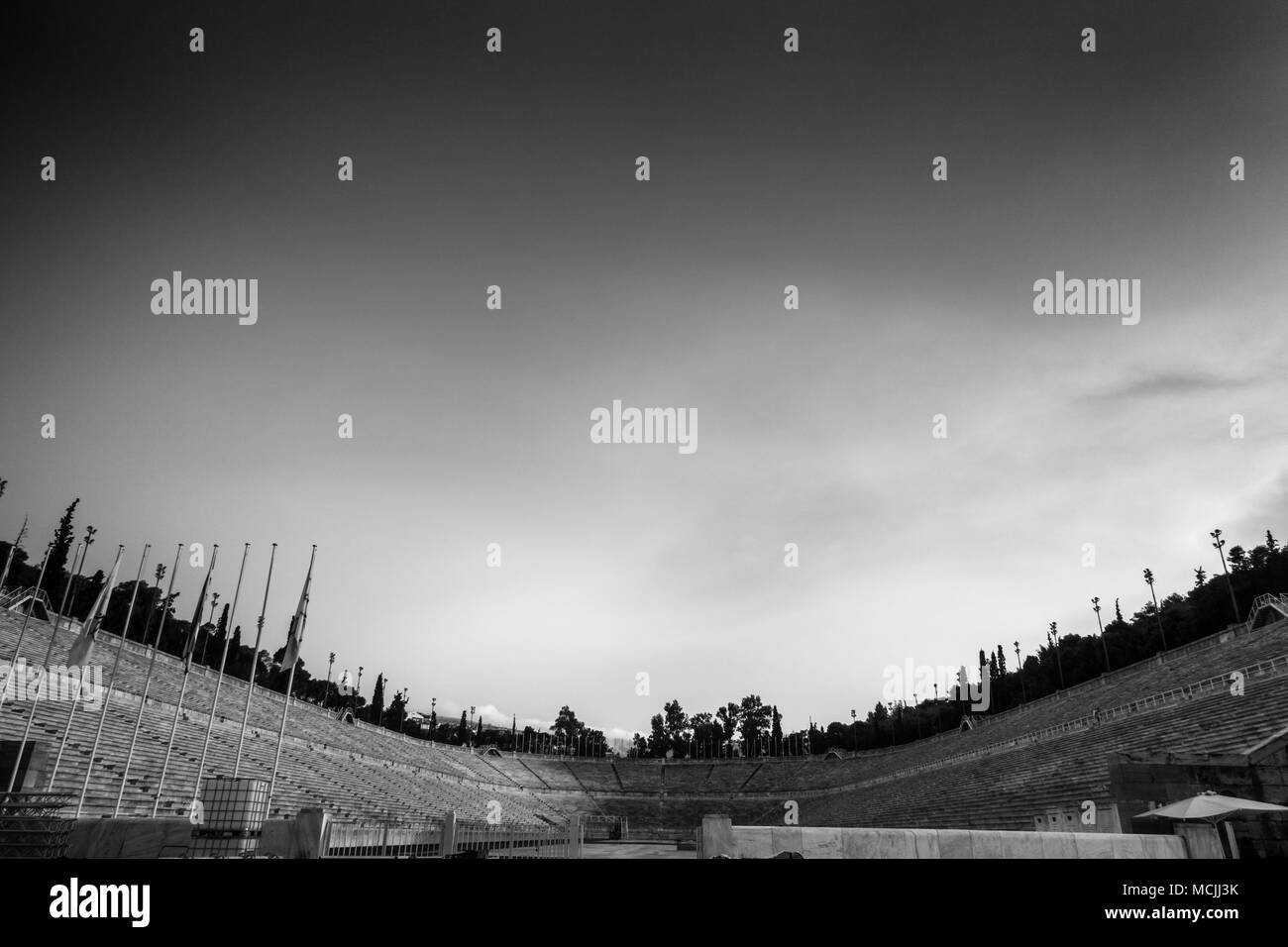 Panathinaiko Stadium and skyscape, Athens, Greece, Europe Stock Photo