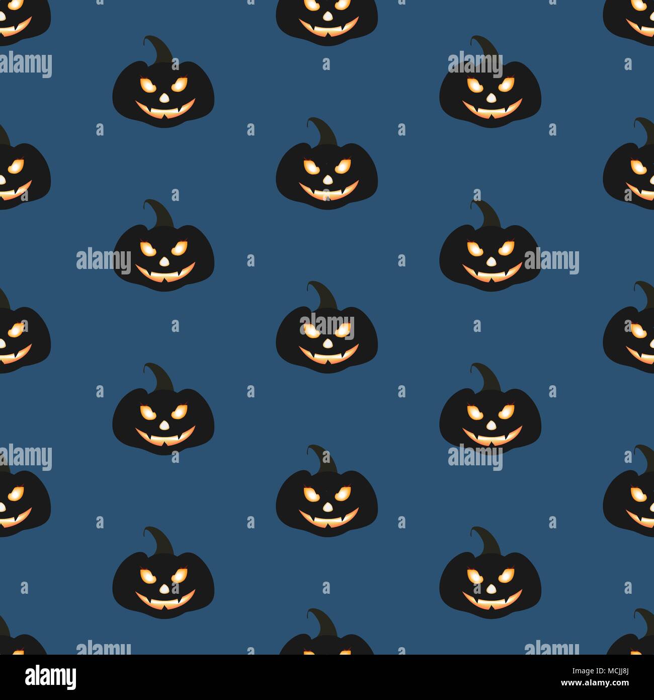 Seamless pattern with Halloween pumpkins with scary stare. Vector ...