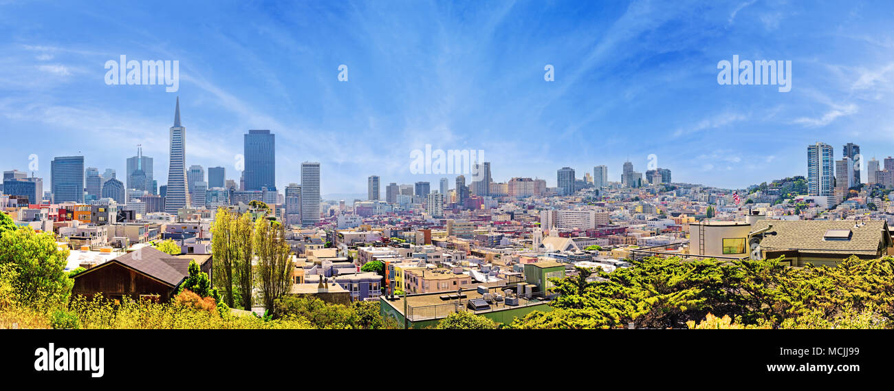 Skyline, Panorama, San Francisco, California, USA, North America Stock Photo