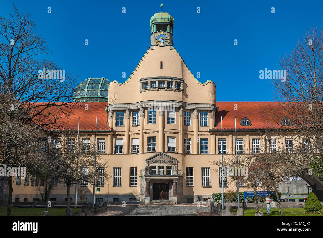 Main customs office, Art Nouveau and Reform Architecture 1912, Munich, Upper Bavaria, Bavaria, Germany Stock Photo