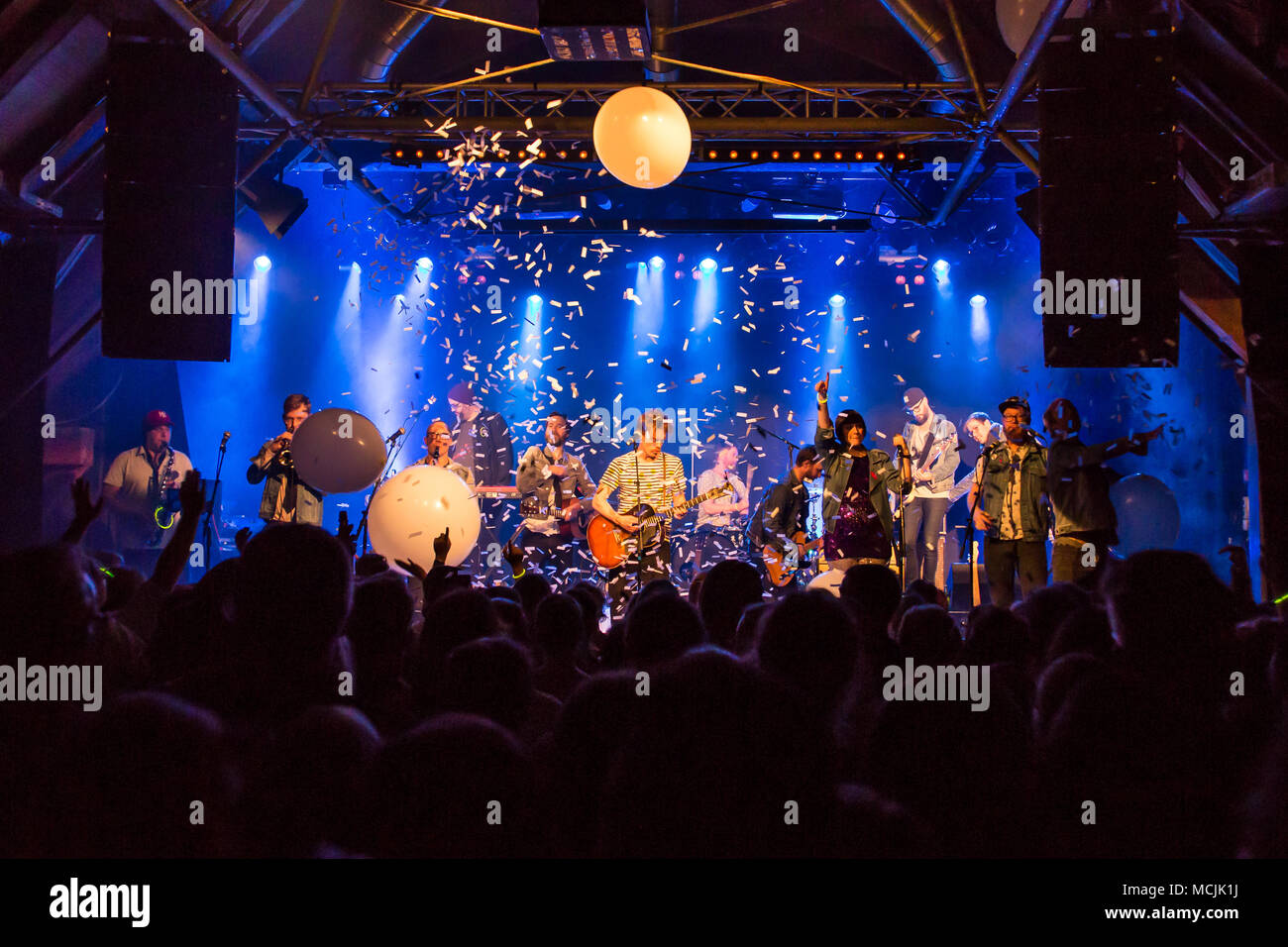 The Swedish indie pop band I'm from Barcelona with singer and frontman