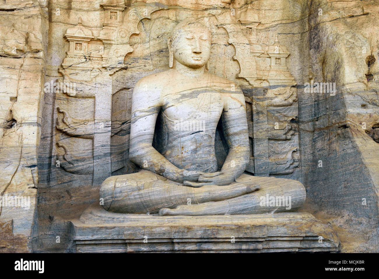 Buddha in Lotus Seat, Gal Vihara Temple, Polonnaruwa, North Central ...