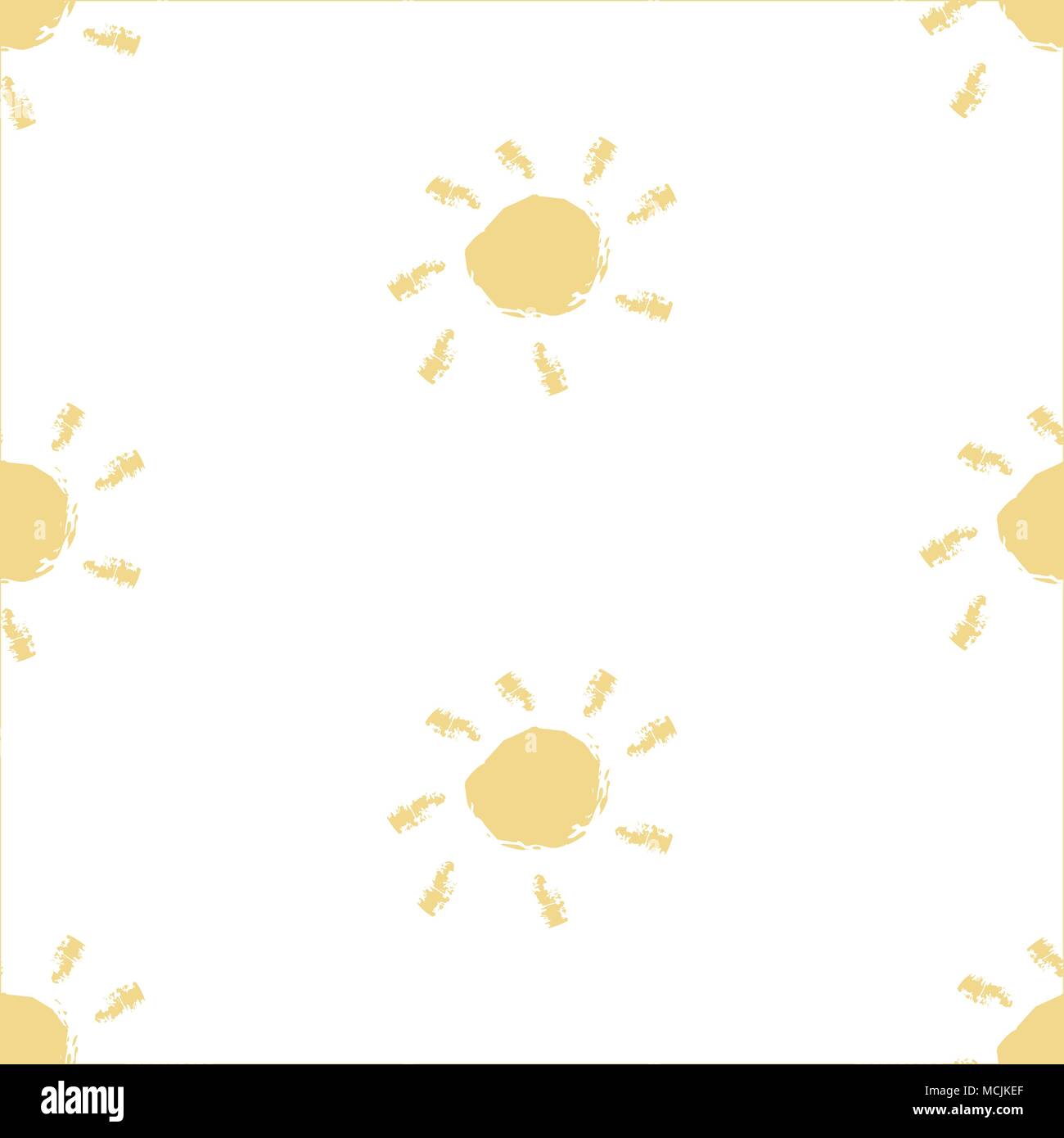 Seamless pattern with hand drawn suns on simple background. Vector ...