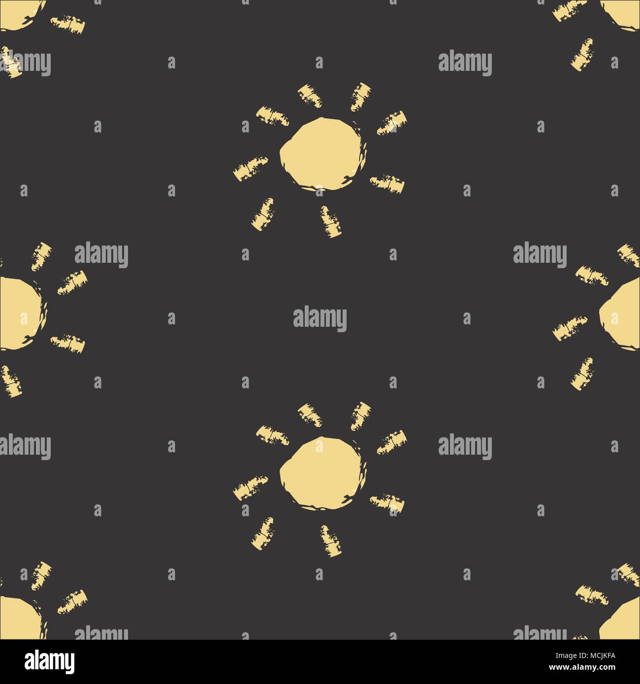 Seamless pattern with hand drawn suns on simple background. Vector ...