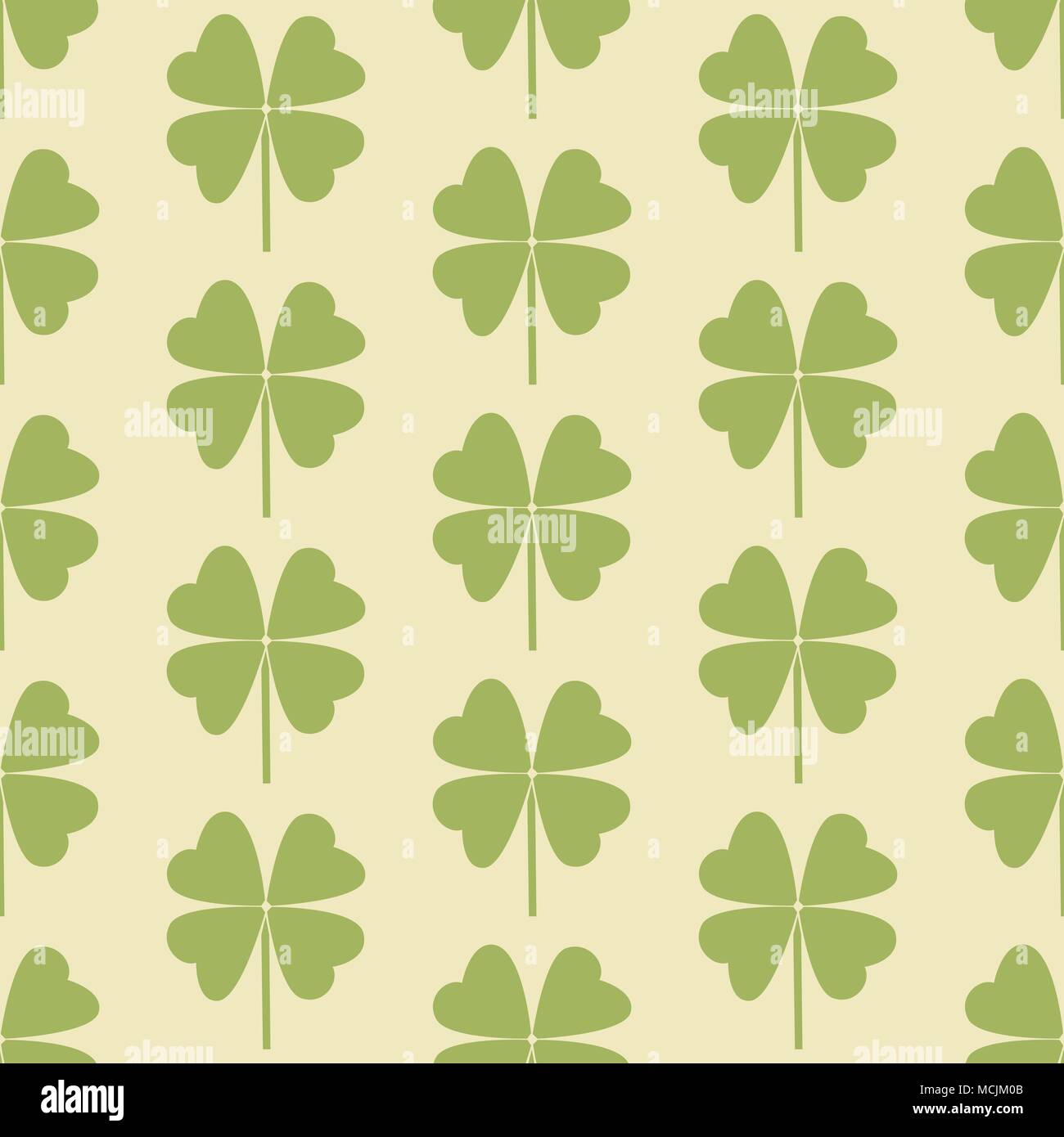 Seamless pattern with a leaf of clover. Flat vector Illustration Stock ...