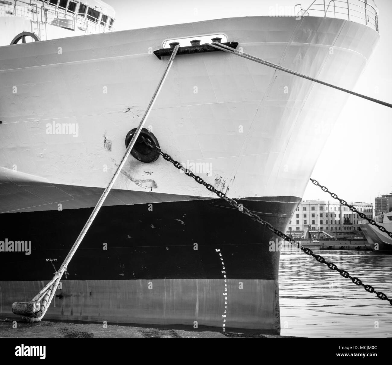 Cruise ship docked at port, Athens, Greece Stock Photo