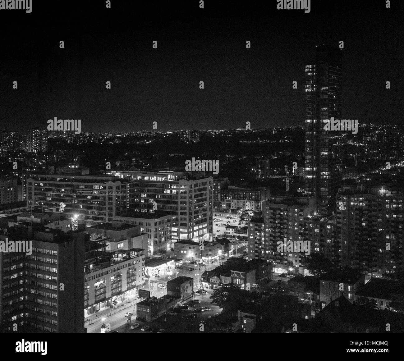 View of Toronto City at night, Canada Stock Photo