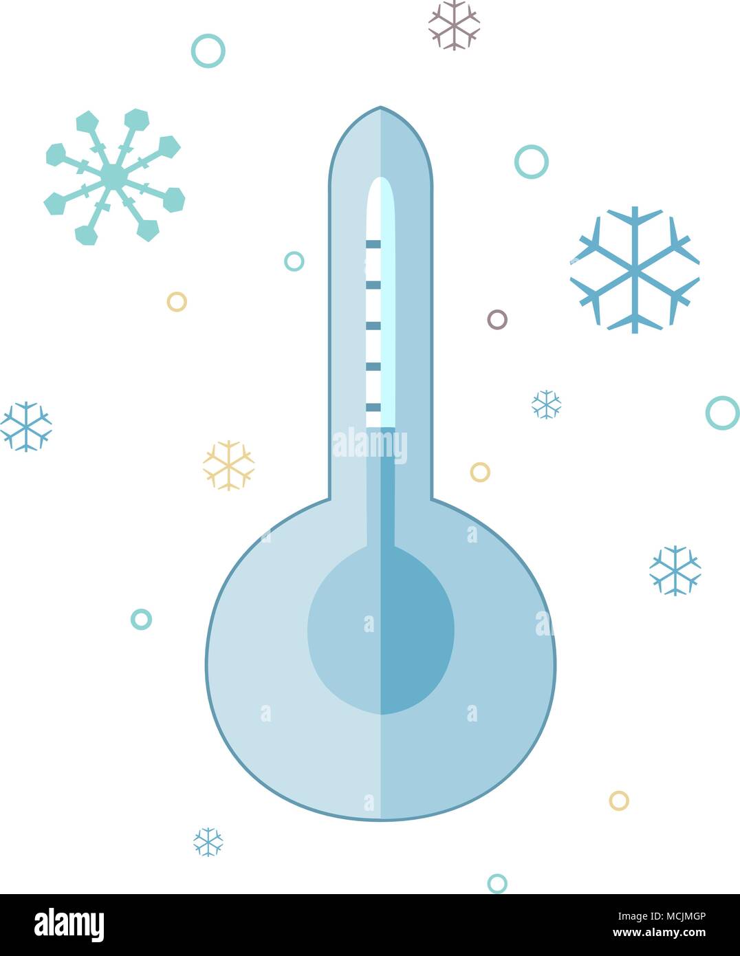 Thermometer icon. Flat design, line sign. Vector Illustration Stock Vector