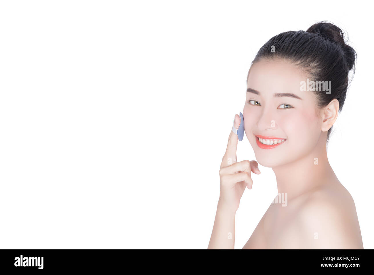 Woman Touching Her Face Facial Treatment Cosmetology Beauty And Spa Pure Beauty Model