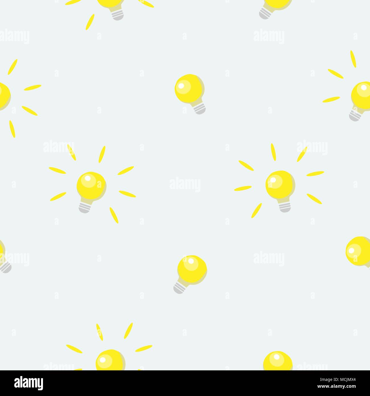 Seamless pattern with shining bulbs on simple background. Vector Illustration. Stock Vector