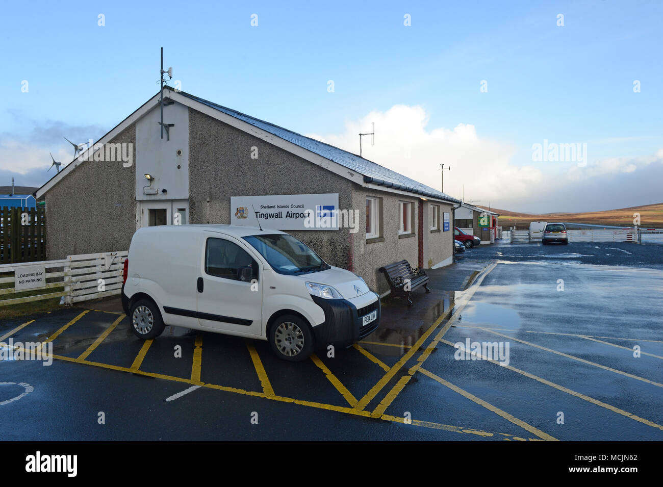 Tingwall airport. Shetland's internal airport for the islands Stock Photo