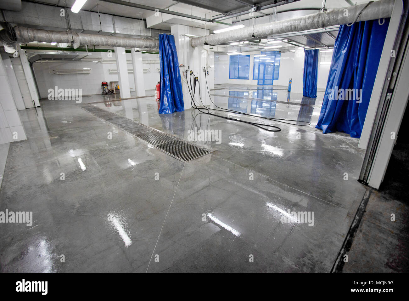Interior space car wash Stock Photo Alamy