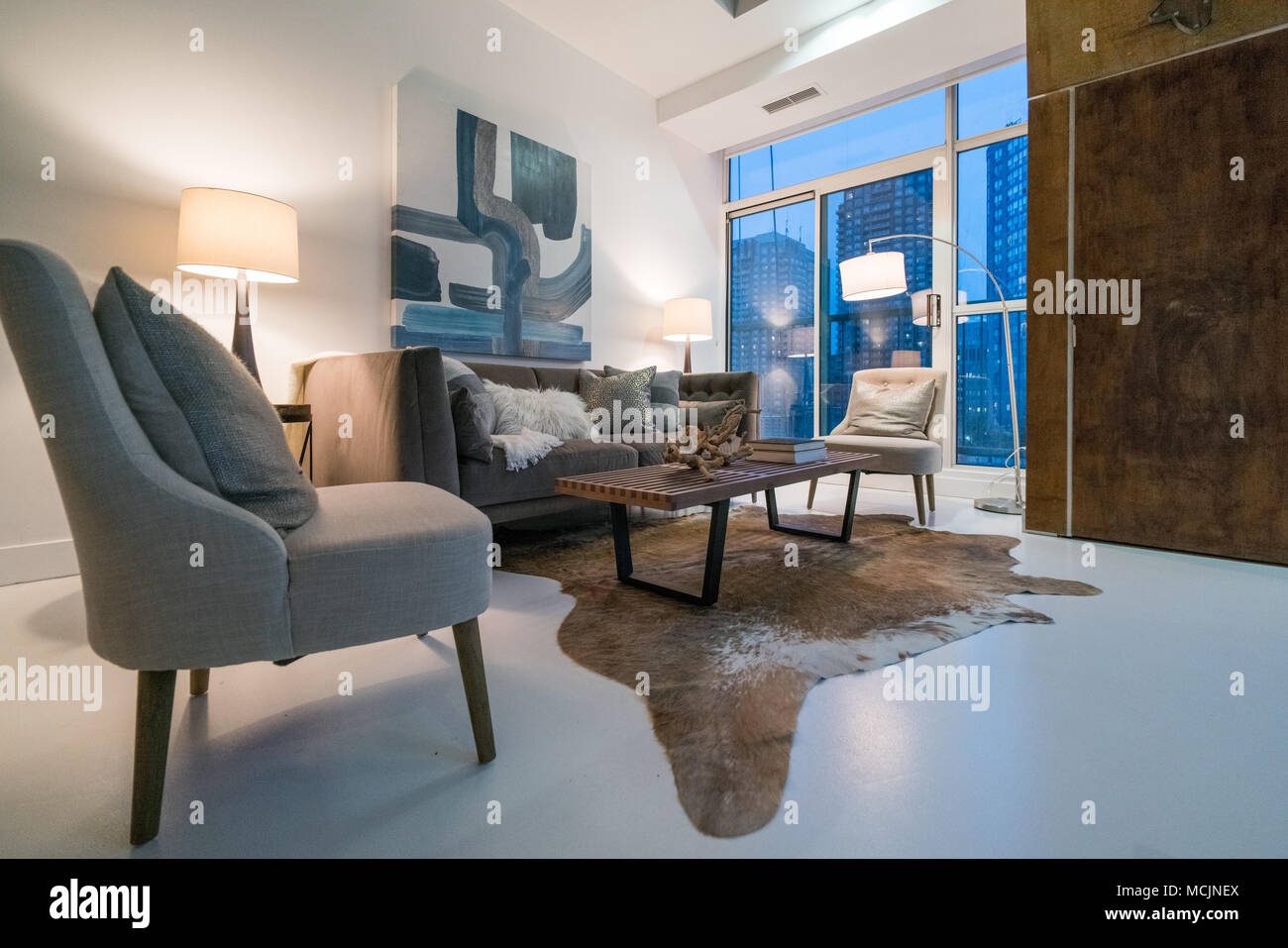Interior of modern furnished living room Stock Photo Alamy