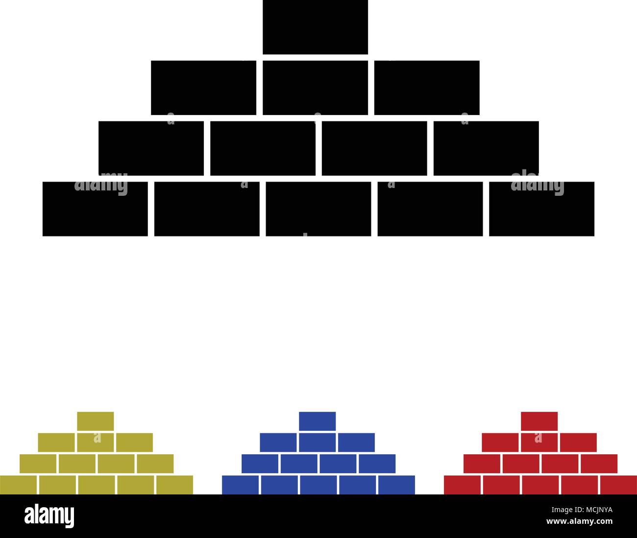 Brick vector icon. Flat icon. Vector illustration Stock Vector