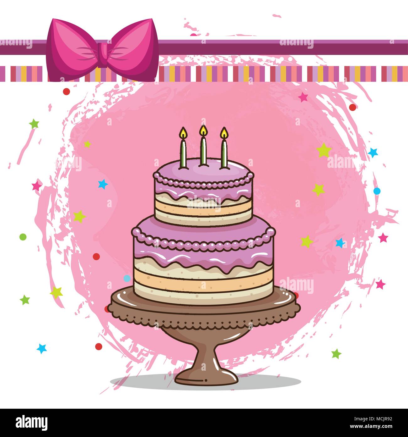 happy birthday card with sweet cake Stock Vector Image & Art - Alamy