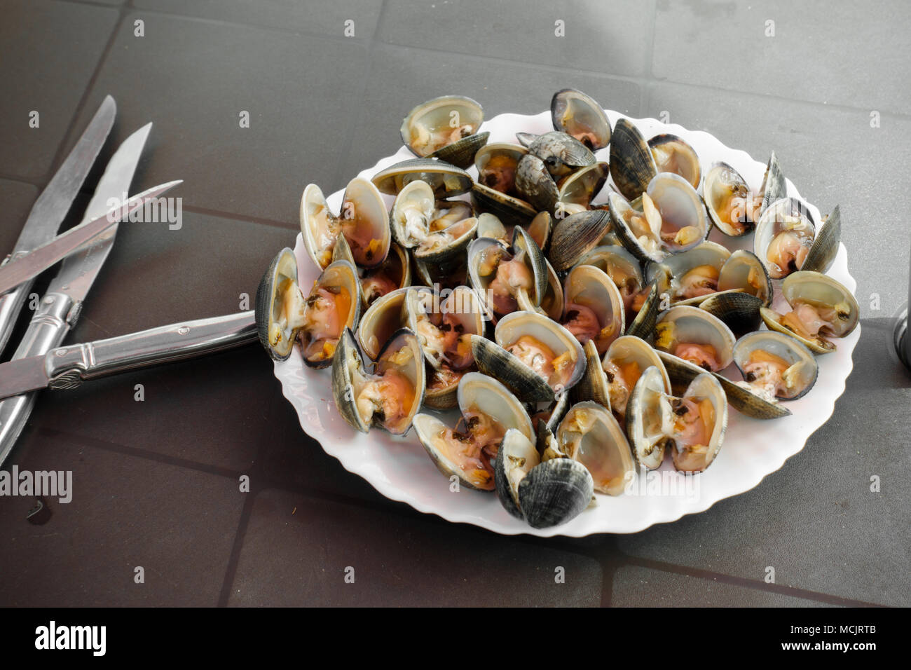 Close-up of seafood, Brittany, France, Europe Stock Photo