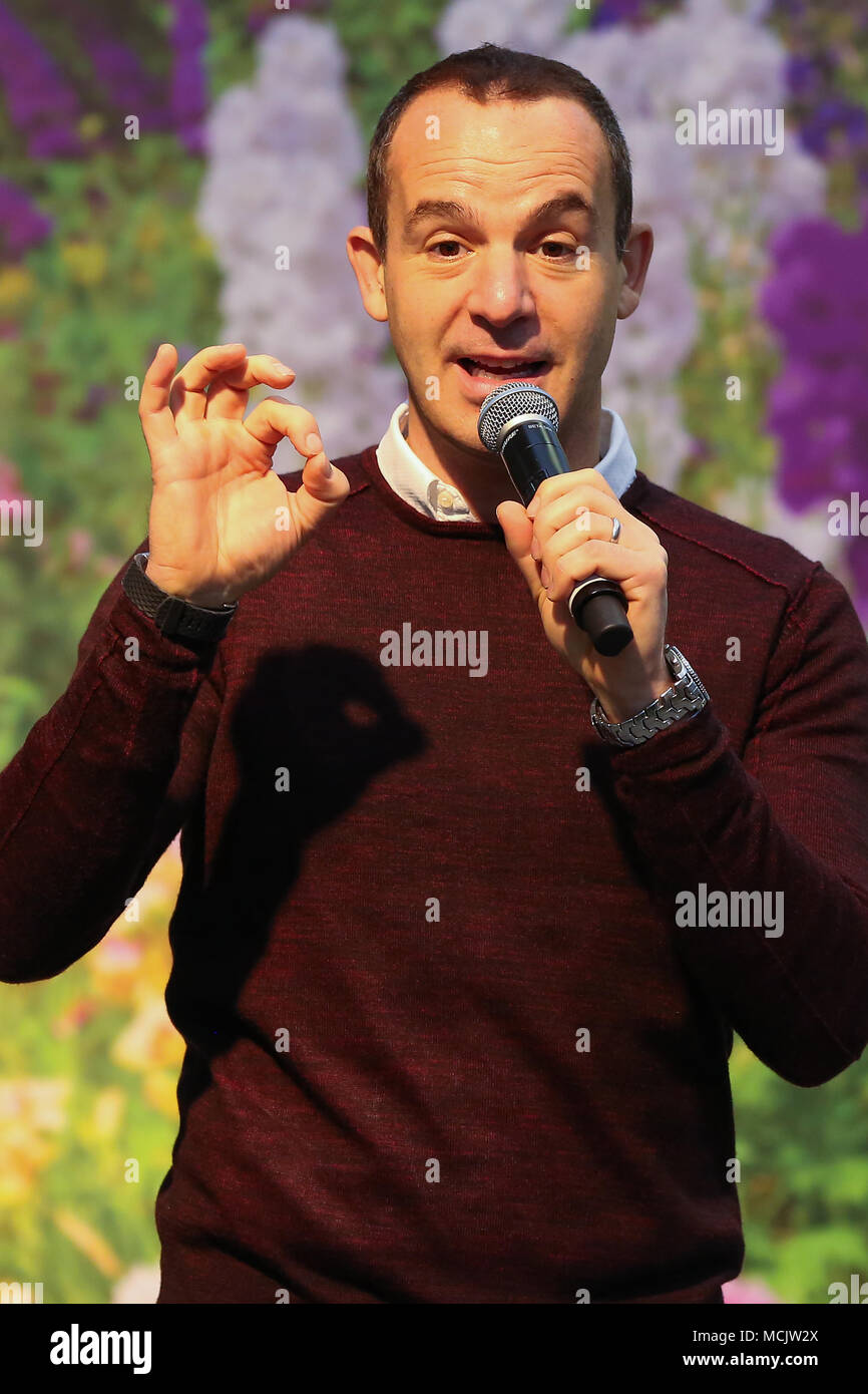 Martin Lewis speaks at the Ideal Home Show. Ideal Home Show Britain's