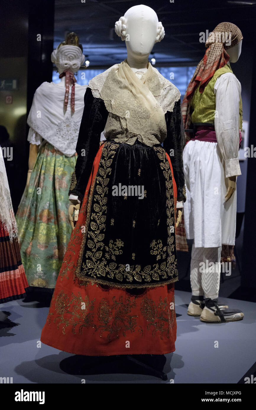'Icons of style. A look at traditional clothing' exhibition curated by former director of the Palais Galliera, Oliver Saillard, at Museo del Traje, Madrid, Spain.  Featuring: Atmosphere Where: Madrid, Spain When: 17 Mar 2018 Credit: Oscar Gonzalez/WENN.com Stock Photo