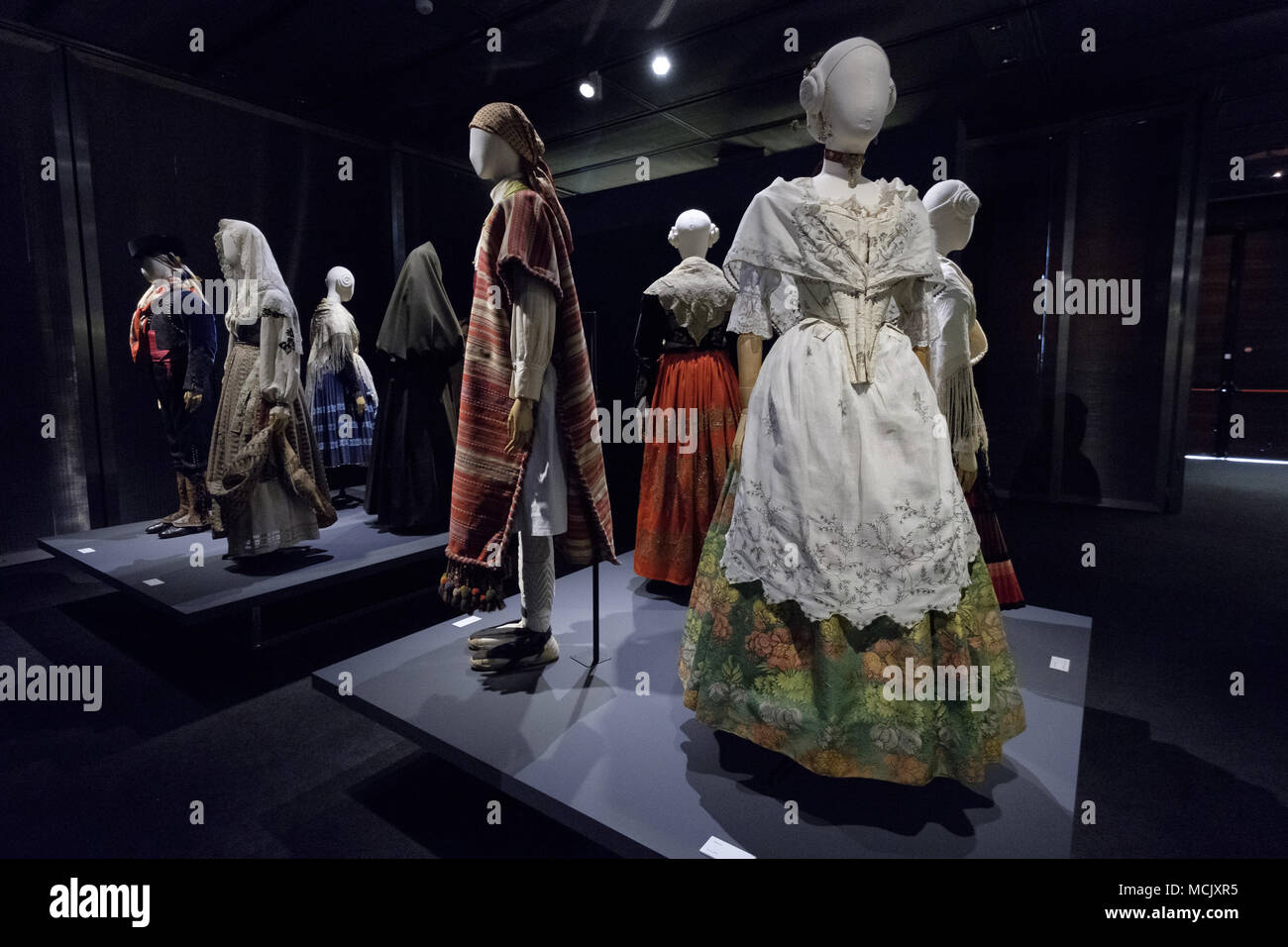 'Icons of style. A look at traditional clothing' exhibition curated by former director of the Palais Galliera, Oliver Saillard, at Museo del Traje, Madrid, Spain.  Featuring: Atmosphere Where: Madrid, Spain When: 17 Mar 2018 Credit: Oscar Gonzalez/WENN.com Stock Photo