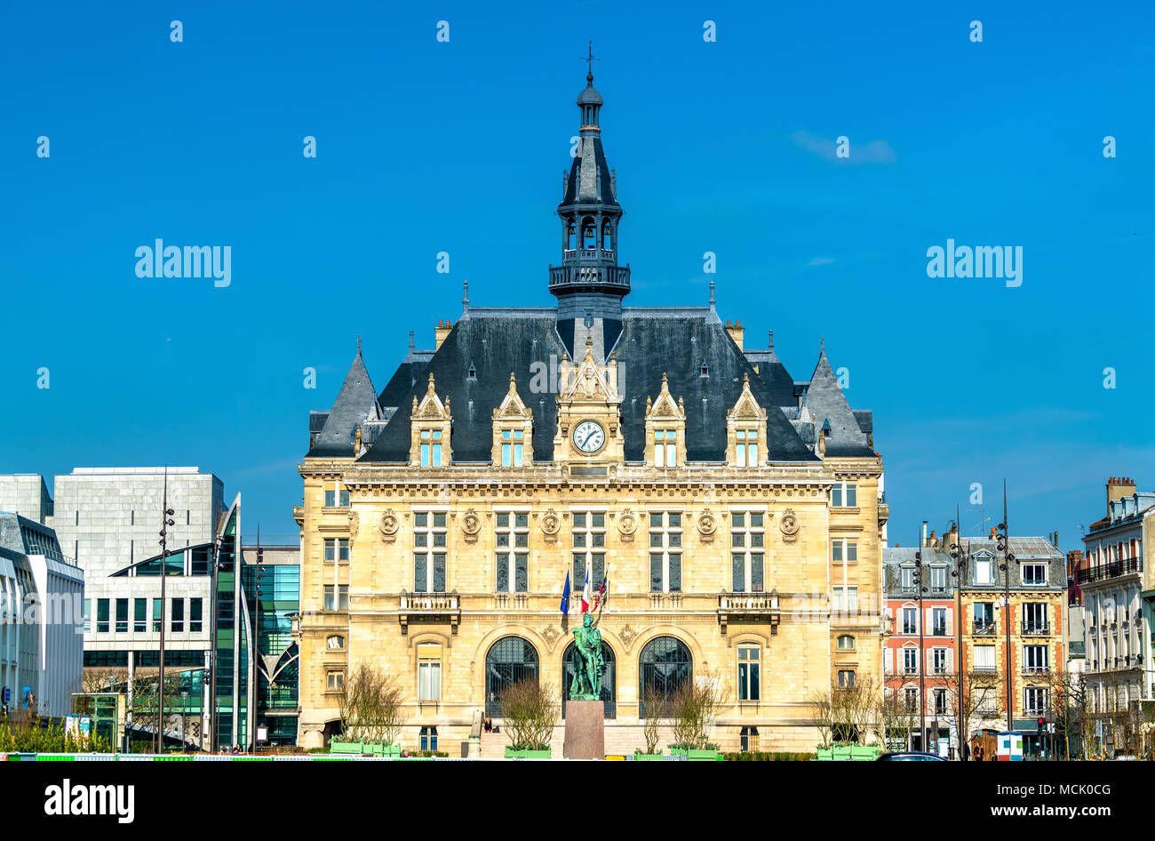 Mairie de Vincennes, the town hall of Vincennes near Paris, France Stock Photo