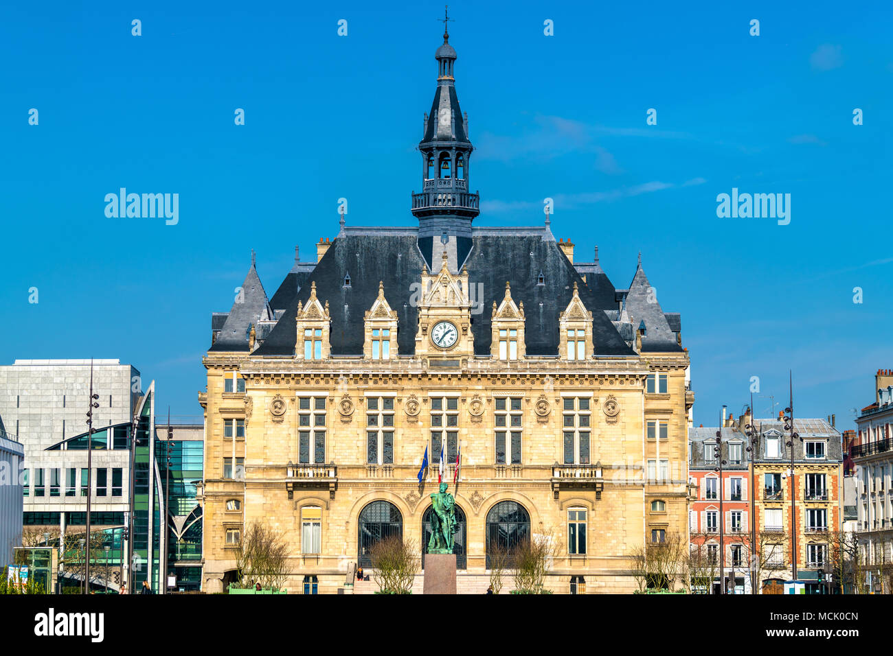 Mairie de Vincennes, the town hall of Vincennes near Paris, France Stock Photo