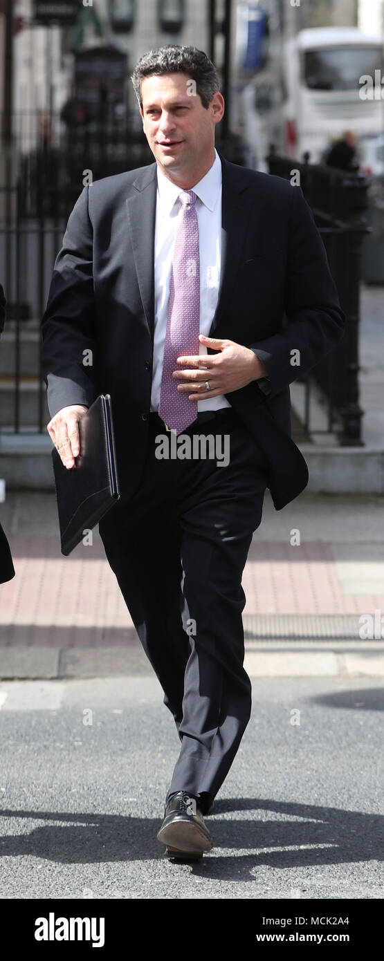 Facebook vice president of global policy Joel Kaplan arrives to give evidence to the Committee on Communications, Climate Action and Environment at Leinster House in Dublin as it considers the potential influence of social media on previous and future elections and referenda. Stock Photo