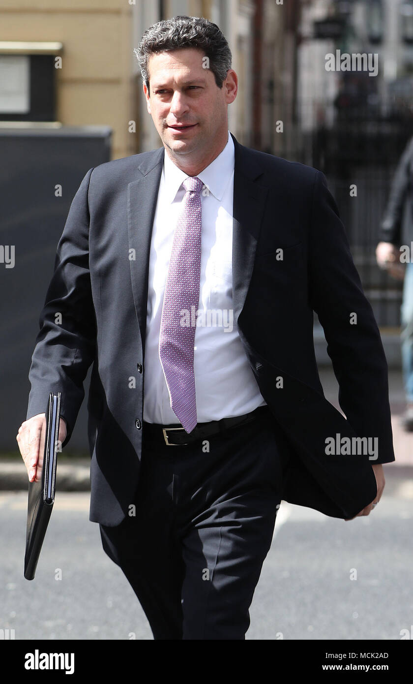 Facebook vice president of global policy Joel Kaplan arrives to give evidence to the Committee on Communications, Climate Action and Environment at Leinster House in Dublin as it considers the potential influence of social media on previous and future elections and referenda. Stock Photo