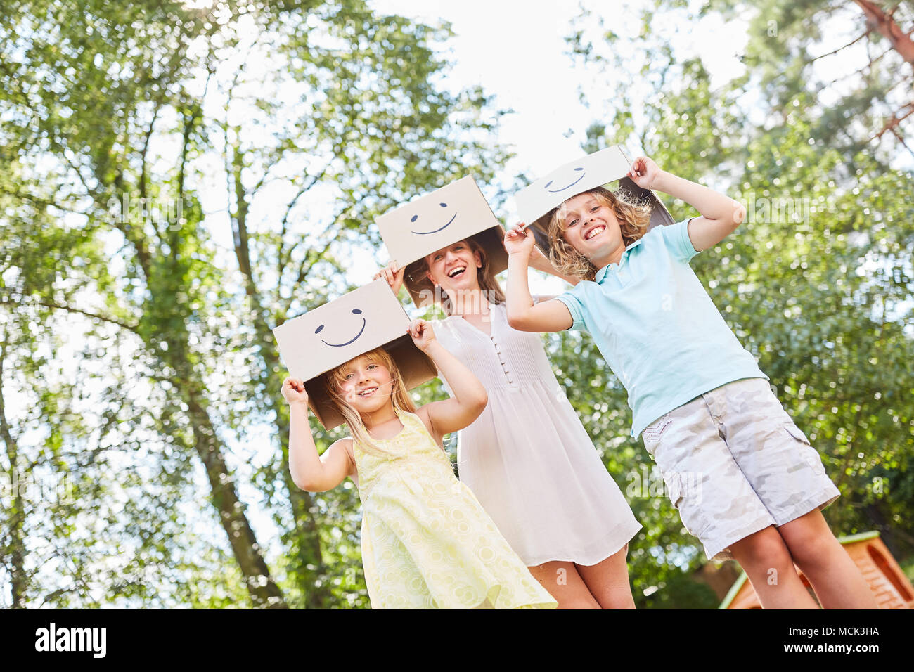 Cardboard Boxes Children Stock Photos & Cardboard Boxes Children Stock
