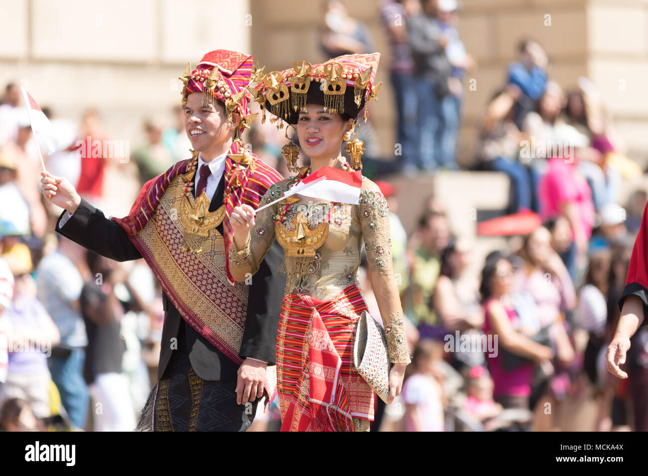 Washington, D.C., USA April 14, 2018 People from Indonesia wearing