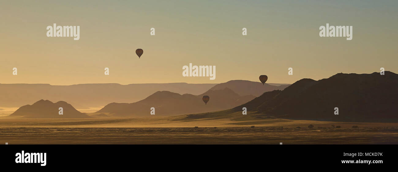 Hot air ballooning over Namibia Stock Photo