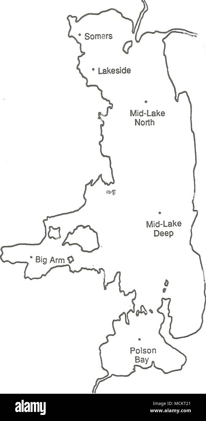 . w Figure 0. Map of Flathead Lake showing primary sampling stations. w Stock Photo