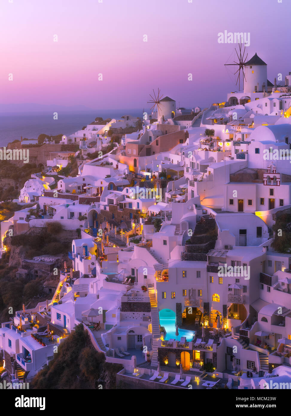 Santorini pink house hi-res stock photography and images - Alamy