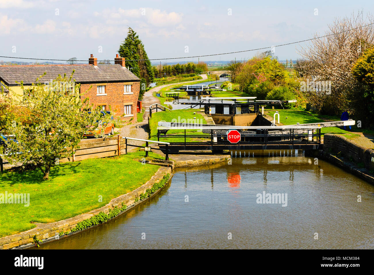 The top locks on the Rufford Branch of the Leeds and Liverpool Canal ...