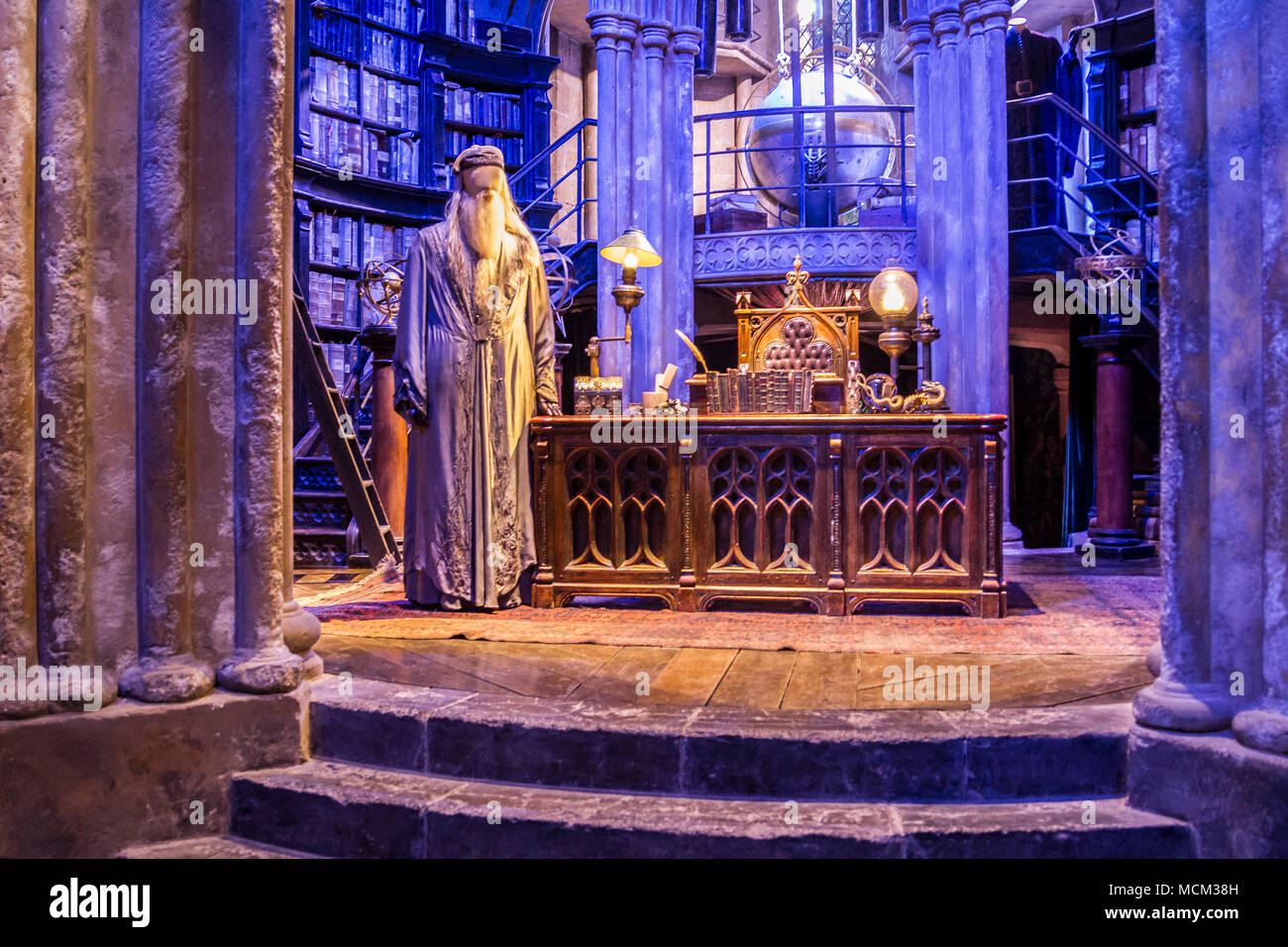 Dumbledore's office Harry Potter Studios, the Making of Harry Potter Warner Bros. Studio Tour, London, Leavesden England, United Kingdom, Europe albus Stock Photo
