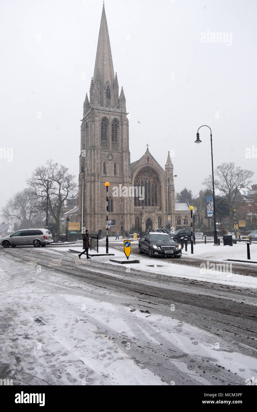The 'Beast from the East' severe cold weather and snow end of February and beginning of March 2018 Stock Photo
